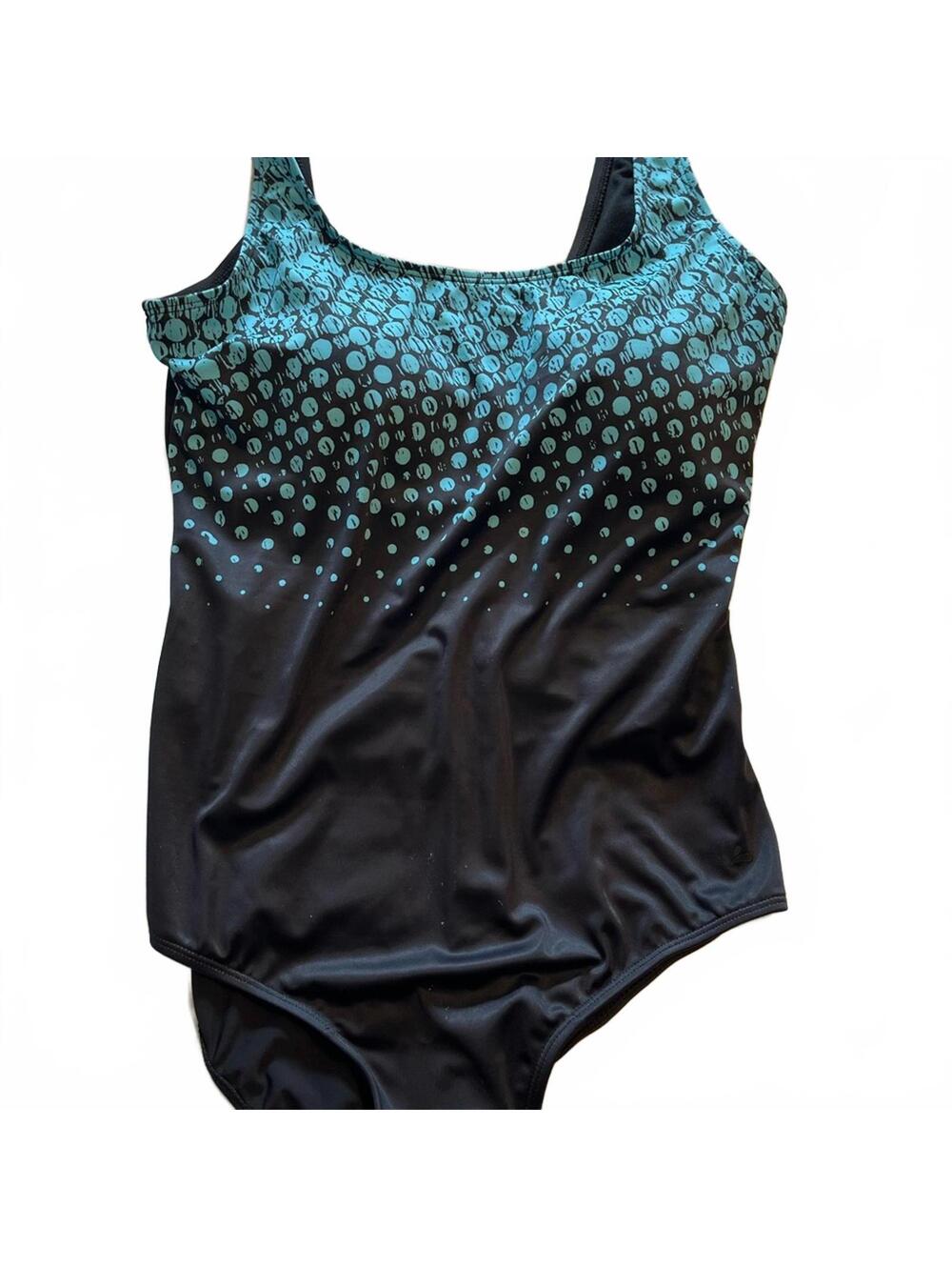 Black and Teal Women’s One-Piece Swimsuit Classic Slimming Swimwear